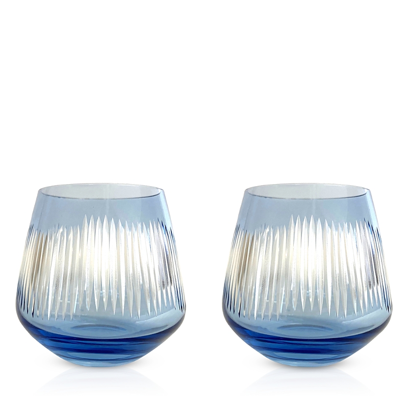Michael Wainwright Berkshire Double Old Fashioned Glasses, Set Of 2 In Blue