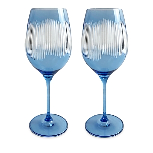 Michael Wainwright Berkshire Wine Glass, Set Of 2 In Blue