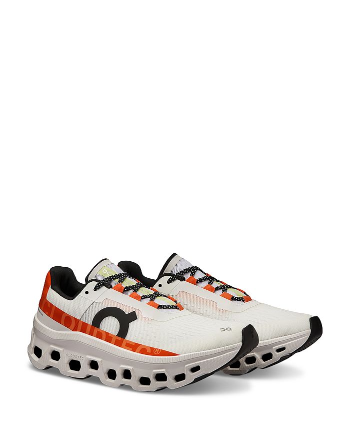 On Cloudmster Running Shoe In Undyed White/flame