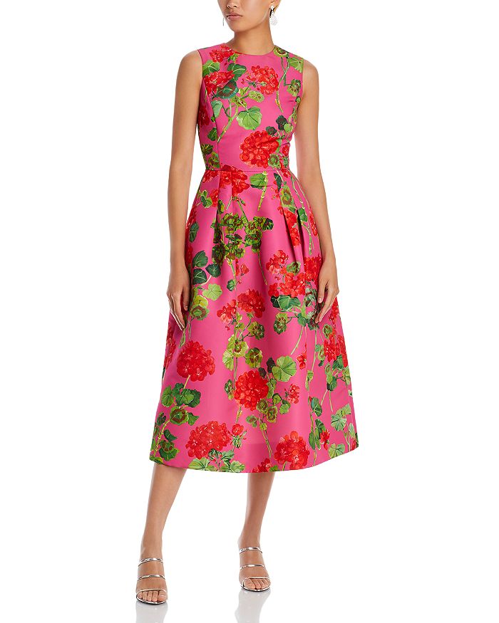 Oscar de la Renta Sleeveless Floral Print Dress | Bloomingdale's