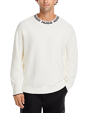 Shop Hugo Smarlo Crewneck Sweater In Open White