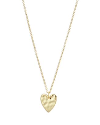 Argento Vivo Hammered Heart Pendant Necklace in 18K Gold Plated ...