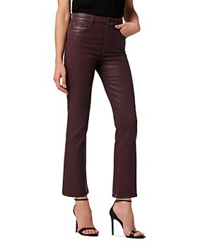 Joe's Jeans - The Callie Coated High Rise Cropped Bootcut Jeans in Rum Raisin