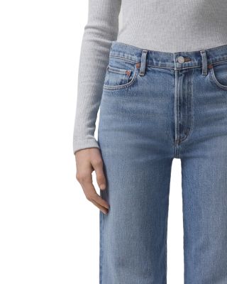 Harper Mid Rise Wide Leg Jeans in Flash