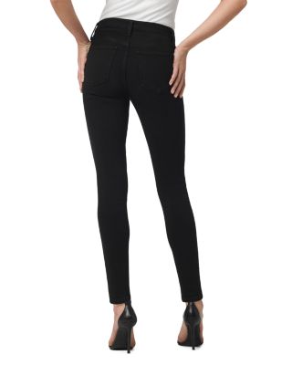 The Charlie High Rise Ankle Skinny Jeans in Black