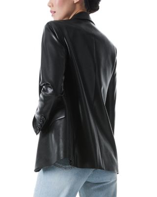 Denny Faux Leather Blazer