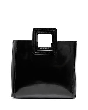 Staud Shirley Leather Tote In Black