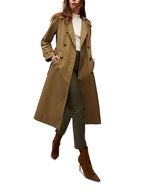 Shop Veronica Beard Conneley Dickey Belted Trench Coat In Moss