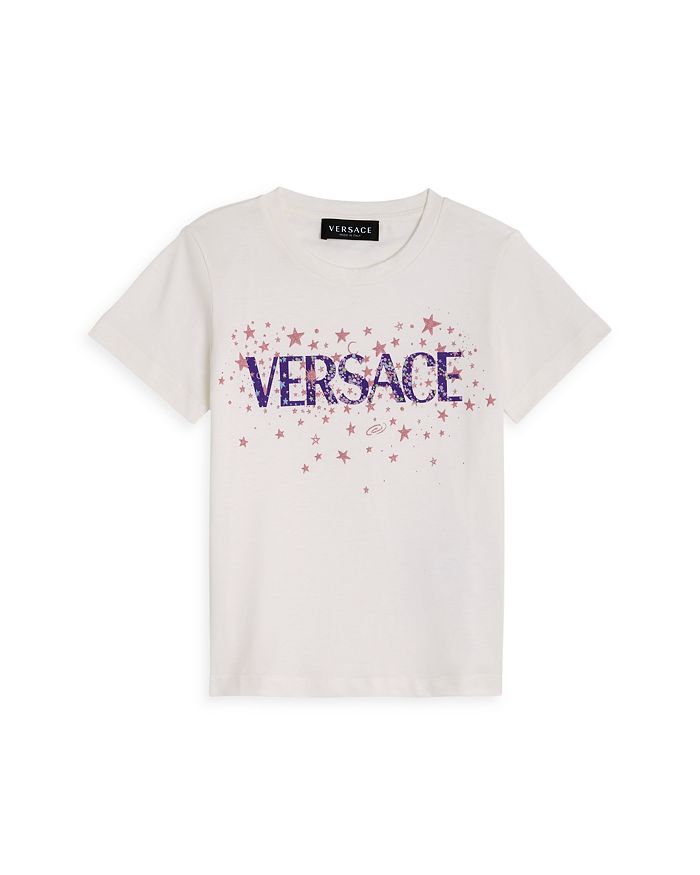 Versace Girls' Glitter Star Logo Tee - Little Kid | Bloomingdale's