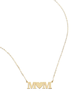 Bloomingdale's Mom Heart Pendant Necklace in 14K Yellow Gold, 18