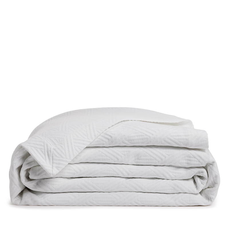 Frette Cotton Geometrics Bedspread, King - Exclusive In White