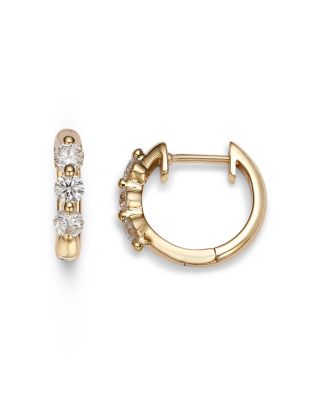 Diamond Hoop Earrings in 14K Yellow Gold, 0.50 tcw