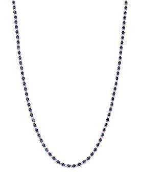 Bloomingdale's - Blue Sapphire & Diamond Tennis Necklace in 14K White Gold, 17"