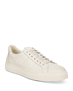 Vince Mens Larsen Leather Low-top Sneakers In Milk