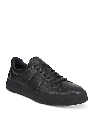 Vince Mens Larsen Leather Low-top Sneakers In Nightblue