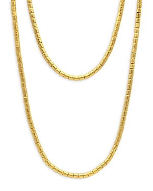 22 & 24K Yellow Gold Vertigo Segmented Link Long Statement Necklace, 36-38