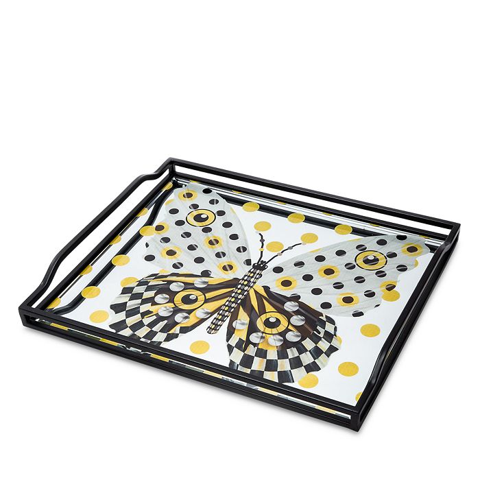 Mackenzie-Childs Spot on Butterfly Butler's Tray
