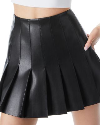 Carter Faux Leather Pleated Mini Skirt