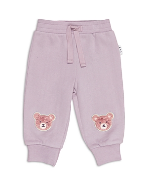 Huxbaby Girls' Rainbow Faux Fur Bear Retro Track Pants - Baby, Little Kid In Pink