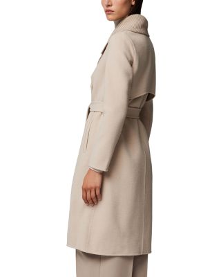 Double Breasted Ribbed Collar Coat