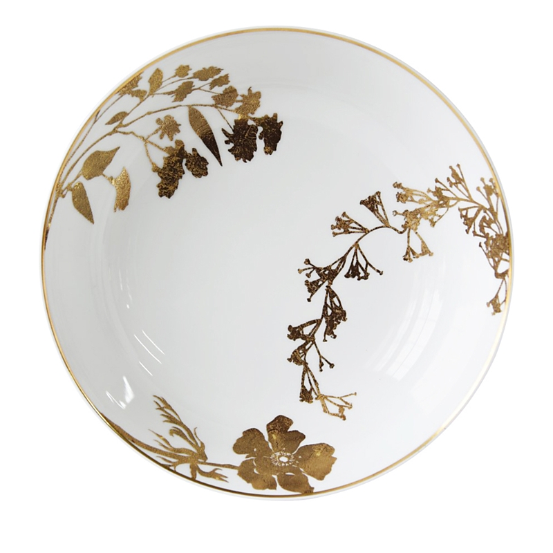 Bernardaud Vegetal Or Open Vegetable Dish In White/gold
