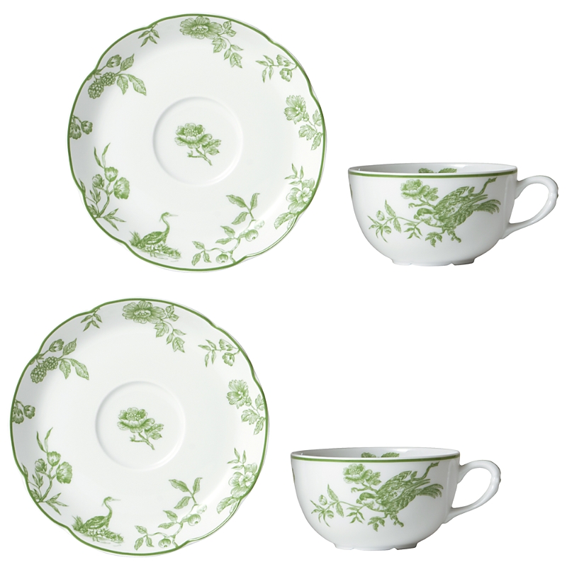 Bernardaud Albertine Tea Cup & Saucer, Set Of 2 In Multi