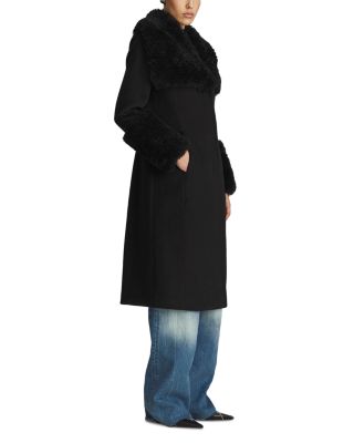 Athena Shearling Trim Coat