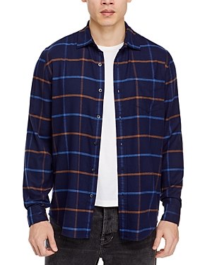 The Men's Store At Bloomingdale's Regular Fit Long Sleeve Twill Flannel Shirt In Blue Combo
