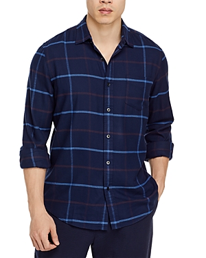 The Men's Store At Bloomingdale's Regular Fit Long Sleeve Twill Flannel Shirt In Heather Brown/blue Combo