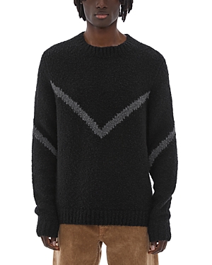Helmut Lang Merino Wool Textured Crewneck Sweater In Black