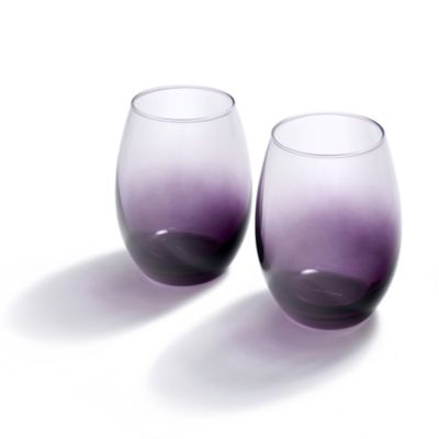 Ombre Plum Stemless Glass, Set of 4