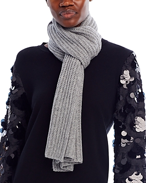 C By Bloomingdale's Cashmere Rib Knit Scarf - Exclusive In Gray