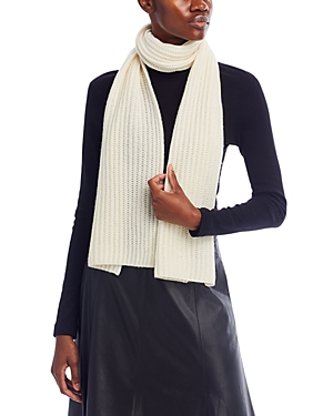 C By Bloomingdale's Cashmere Rib Knit Scarf - Exclusive In White