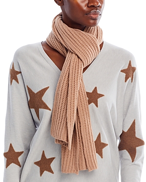 C By Bloomingdale's Cashmere Rib Knit Scarf - 100% Exclusive In Beige
