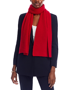 C By Bloomingdale's Cashmere Rib Knit Scarf - 100% Exclusive In Red