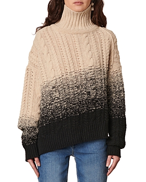 Shop Vanessa Bruno Brunetta Wool Turtleneck Sweater In Ecru/noir