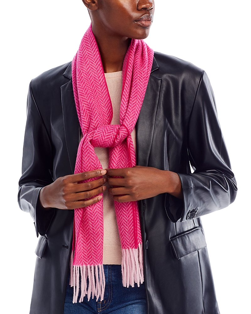 C By Bloomingdale's Cashmere Herringbone Cashmere Scarf - Exclusive In Pink