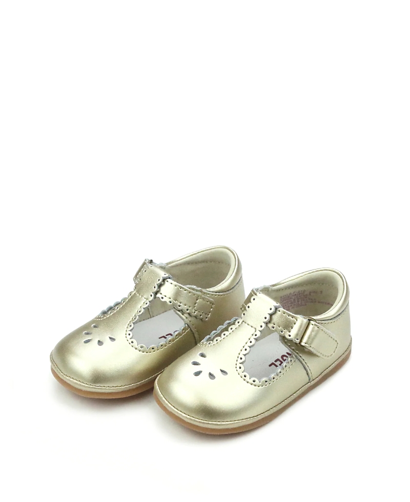 L'AMOUR SHOES L'AMOUR SHOES ANGEL GILS' DOTTIE SCALLOPED T-STRAP MARY JANE - BABY