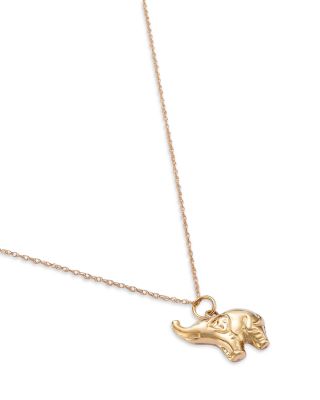 Baby Elephant Pendant Necklace in 14K Yellow Gold, 18"