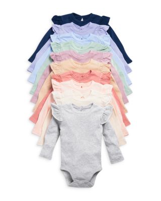 Honest Baby - Girls' 10 Pack Long Sleeve Bodysuits - Baby