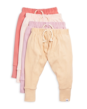 Honest Baby Girls' 4 Pack Jogger Pants - Baby In Tropical Pink