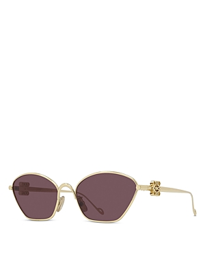 Loewe Anagram Cat Eye Sunglasses, 57mm In Gold/purple Solid