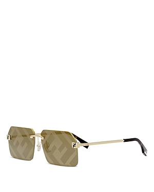 Fendi Sky 59mm Rectangular Sunglasses In Gold/brown Mirrored