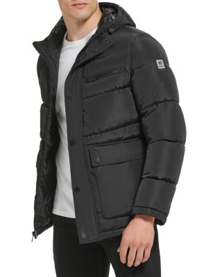 Kenneth cole quilted hooded coat best sale