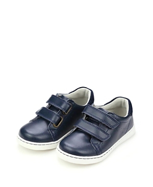 L'amour Shoes Boys' Kyle Double Hook-and-loop Sneaker - Toddler, Little Kid In Navy