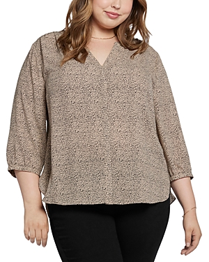 Nydj Plus Pintuck-back Blouse In Willwood