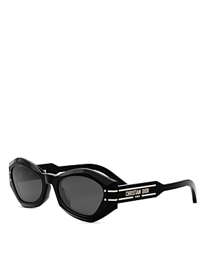 Shop Dior Signature B1u Butterfly Sunglasses, 55mm In Black/gray Solid