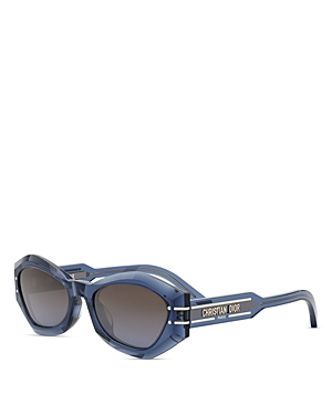 Shop Dior Signature B1u Butterfly Sunglasses, 55mm In Blue/brown Gradient