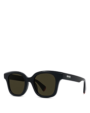 Kenzo Aka Square Sunglasses, 49mm In Black/gray Solid