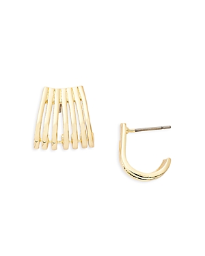 Aqua Tapered Gold Hoop Earrings - 100% Exclusive